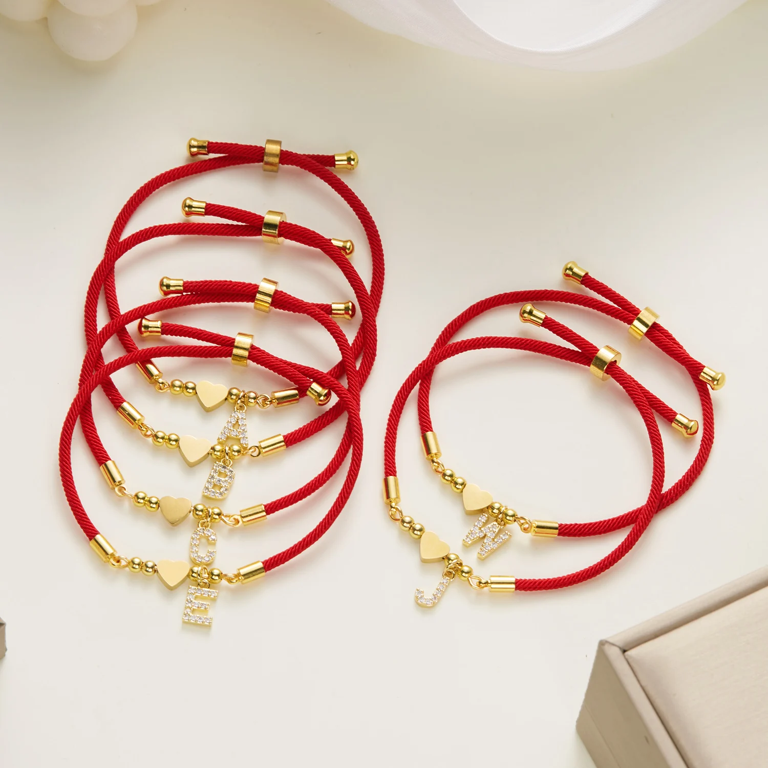 Women's Gold Stainless Steel Initial Letter Bracelet