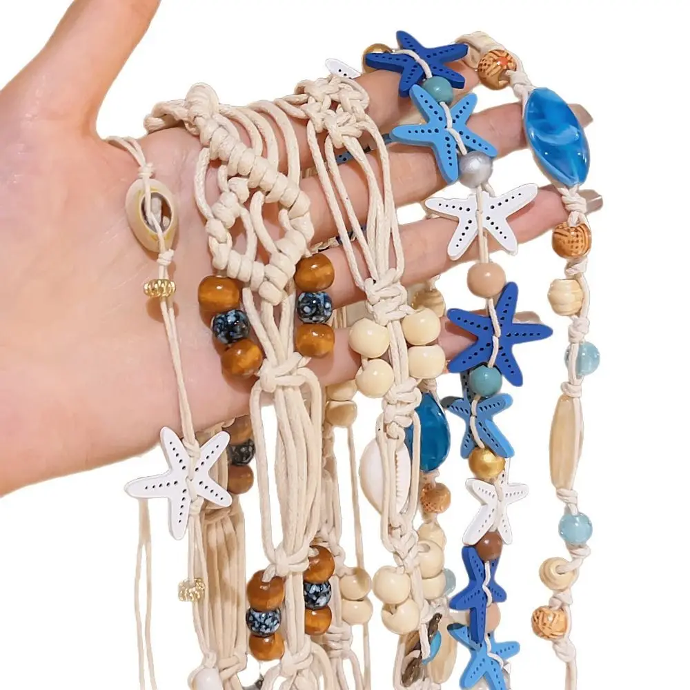 เข็มขัดโซ่คาดเอวถักมือสไตล์โบฮีเมียนย้อนยุคสำหรับสาวๆ