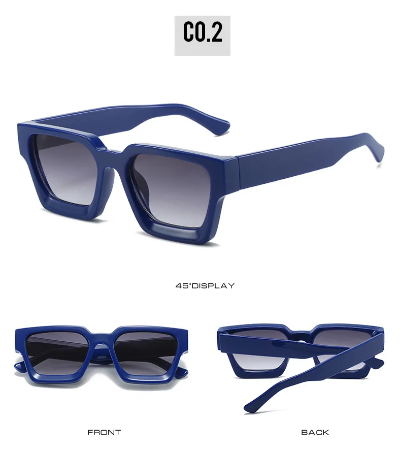 SHAUNA Ins Beliebte Damen Quadratische Sonnenbrille Retro Herren Getönte Farbtöne UV400 – Detail 9