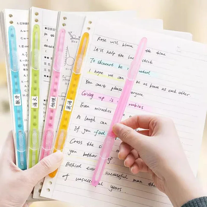 2 Hole Colorful Binding Clips Strip Notebook Planner Loose Leaf Fasteners DIY Album A4 Paper File Folder Clips Office Supplies