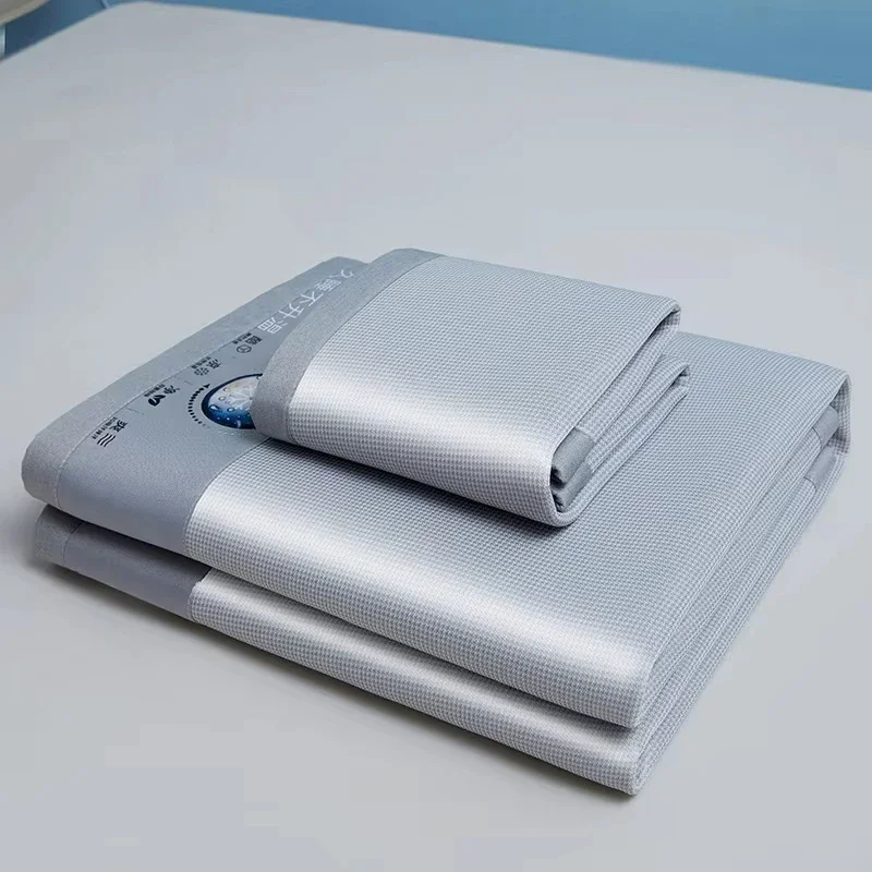 New Ice Silk Cooling Mat Carbon Light Jacquard Breathable Soft Summer Bed Sheet for Home Bedroom Dormitory Student Nap
