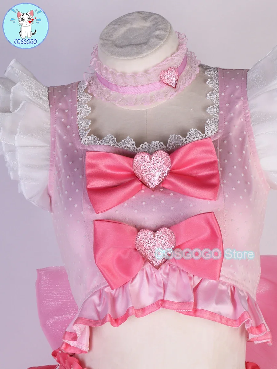 Anime Shugo Chara Hinamori Amu Cosplay Kostuum Lolita Vrouwen Jurk Mooie Roze Top Rok Hoed Handschoenen Amu Outfit Kleding Nieuwe