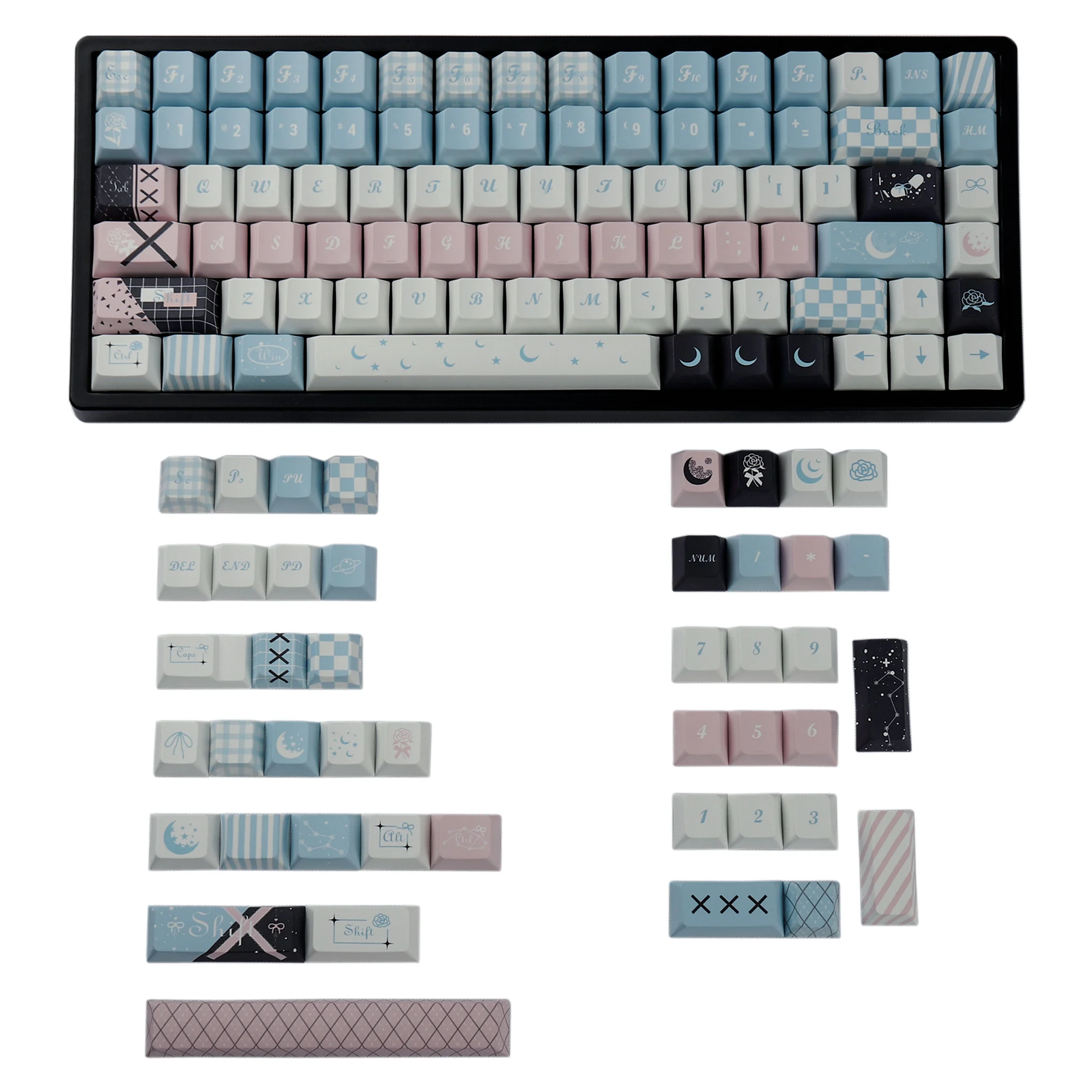 

Romantic business card theme keycaps Original highly mechanical keyboard PBT sublimation keycaps 60/68/84 and other dedicated