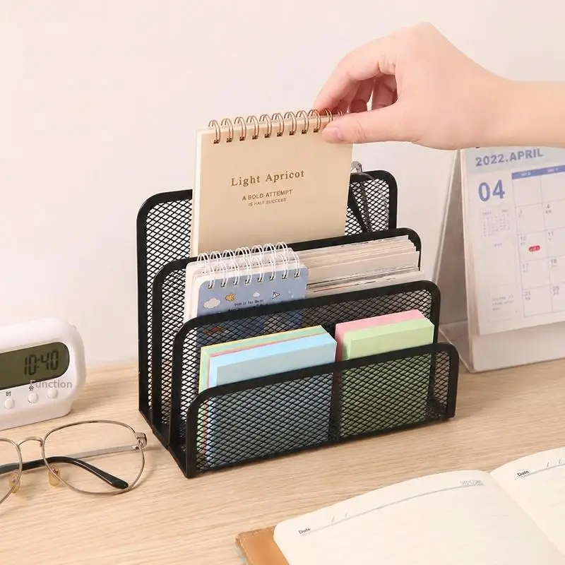 3 Tier Black Metal Mesh Office Desk Organizer Paper Tray Notebook Stand for Remote Worker Home Office