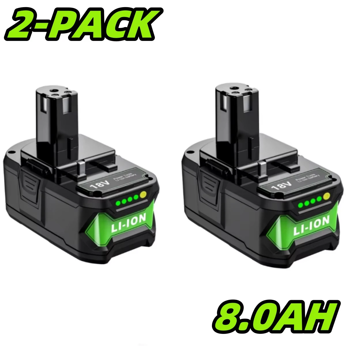 Ships Locally from the USA | Replacement Battery 8.0Ah 18V | High Capacity 8000mAh | Compatible with Ryobi 18V ONE+ Series