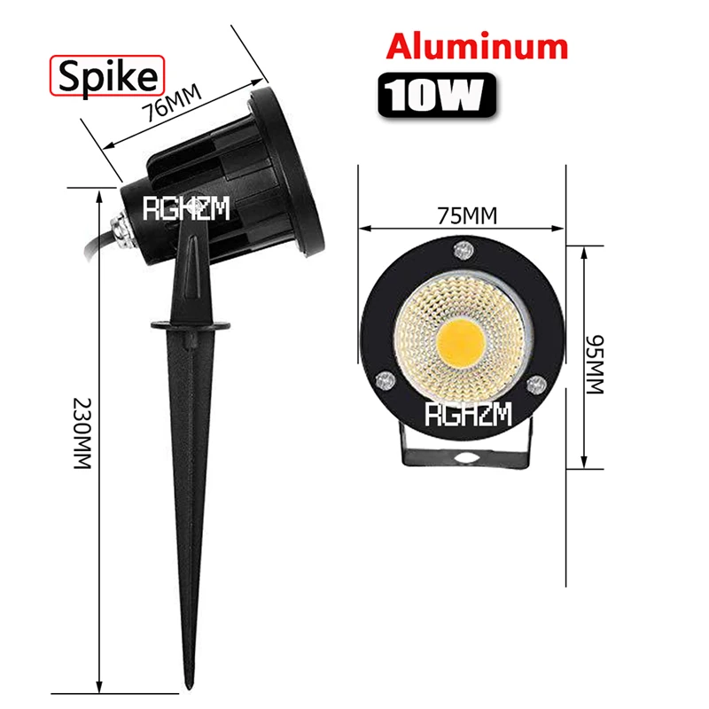 Imagem -02 - Cob Levou Lâmpada para Gramado do Jardim Luz ao ar Livre Pico Impermeável Luz da Paisagem Novo Estilo Pcs 220v 110v 12v 5w 10w