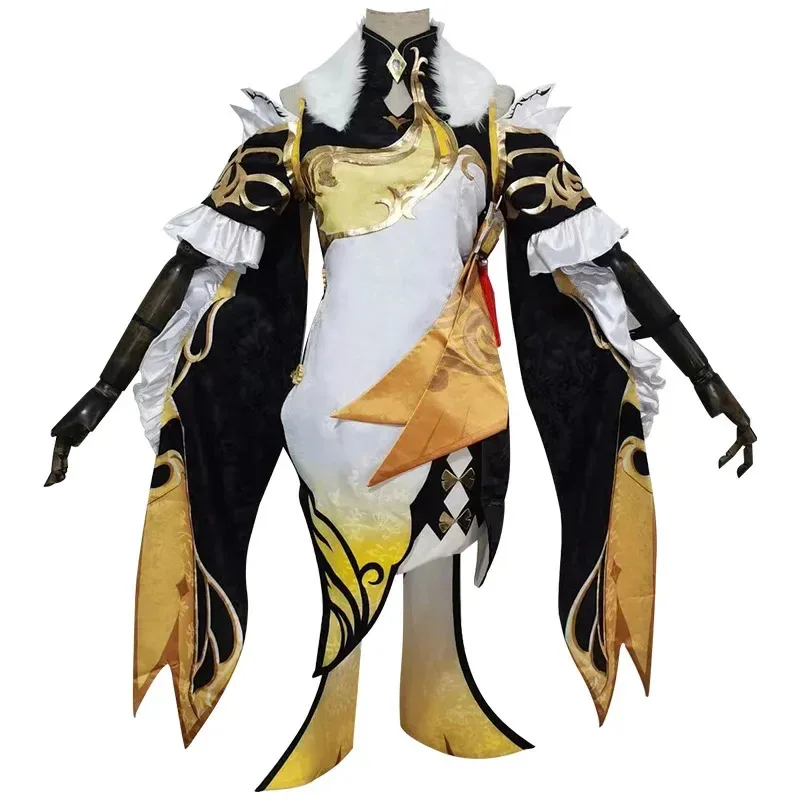 

aaa12 3Game Genshin Cosplay Impact Ning Guang Costume Wig Anime Party Cheongsam Dress Girl Halloween Roleplay For Wome