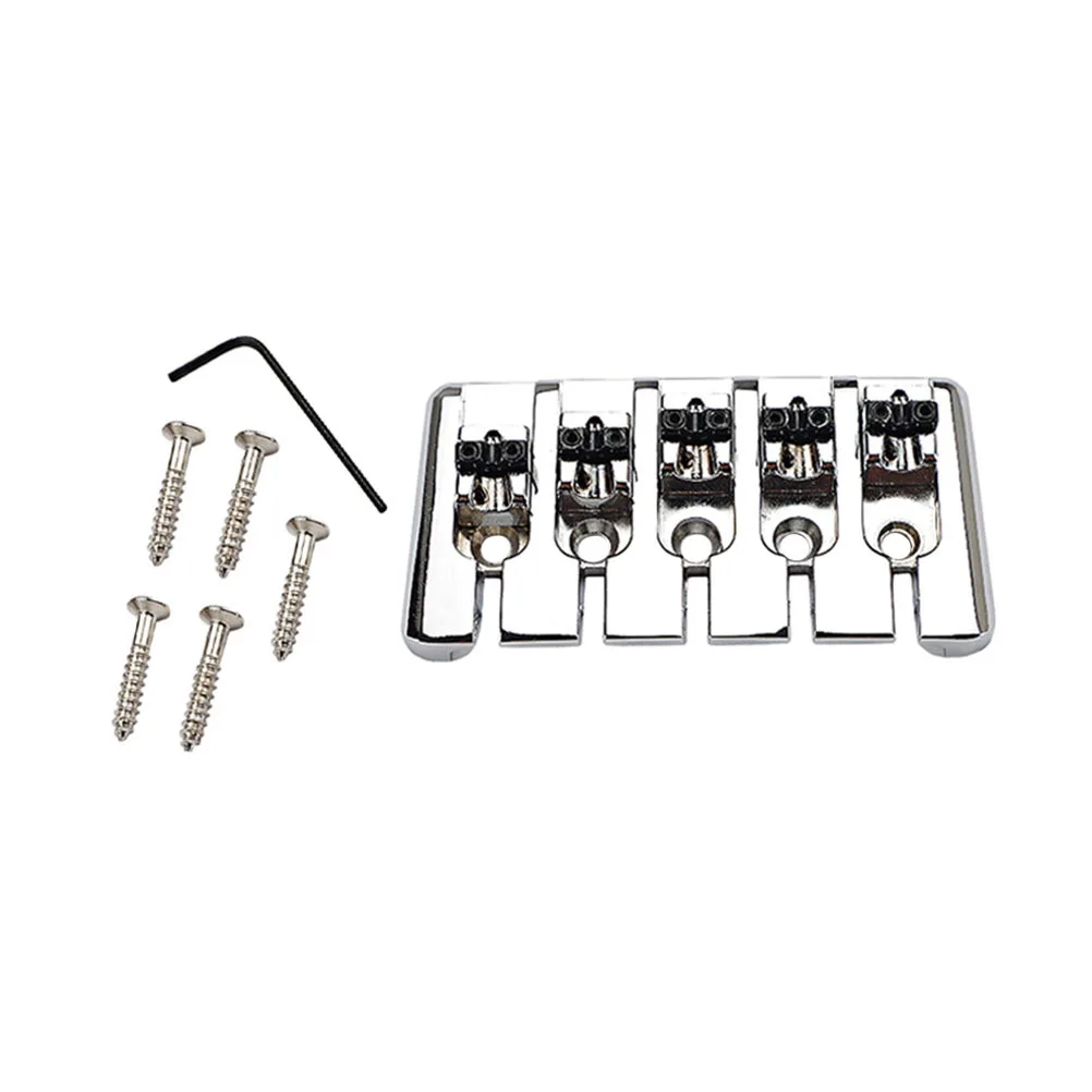 

1 pc 5 String Guitar Tailpiece Metal Saddle Bridge Fixed Bass Replacement Durable Lightweight Long Lasting Upgraded Accessory