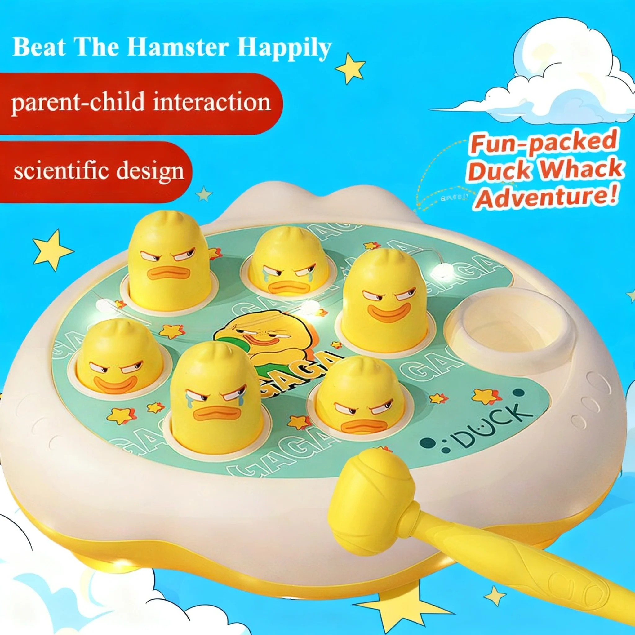 

Montessori Educational Puzzle Duck Frog Pig Baby Toy Learning Game Gift for 12 24 Months Toddler Boy Girl with Hammer