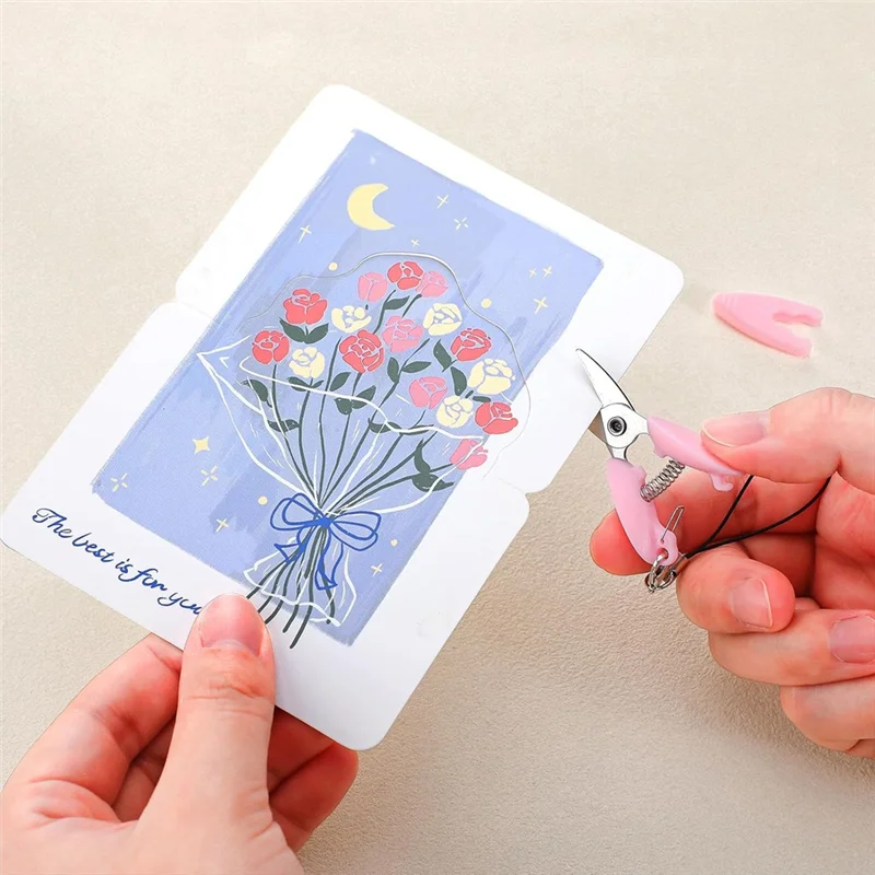 RMWIN-Mini Small Scissors Keychain Set With Cover Travel-Sized Portable Snips For Travel, Sewing, Crafts And Yarn