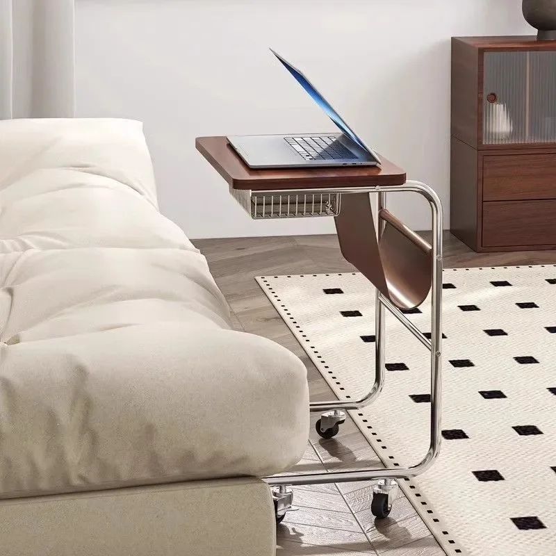 for Antique Movable Trolley Bedside Table Small Coffee Side Table Household Writing Desk Computer Table