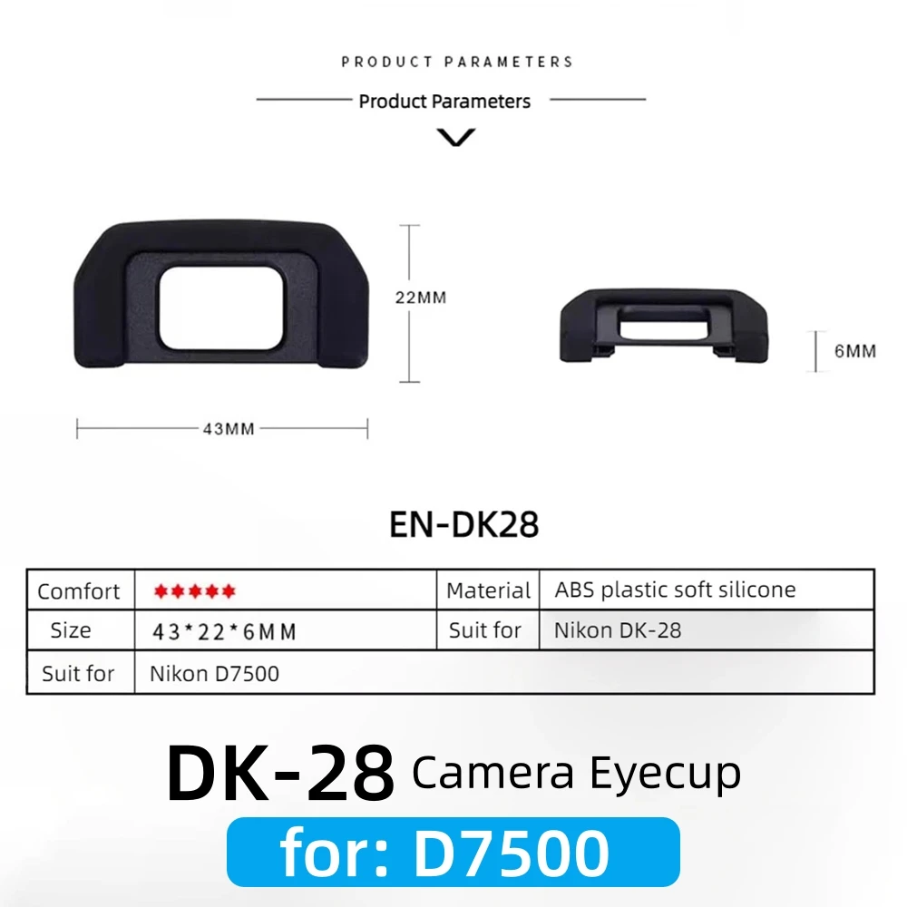 DK-28 Rubber Eye Cup Eyepiece Eyecup ABS Plastic Soft Silicone Protect Viewfinder for Nikon D7500 EN-DK28 Camera Accessories view 2