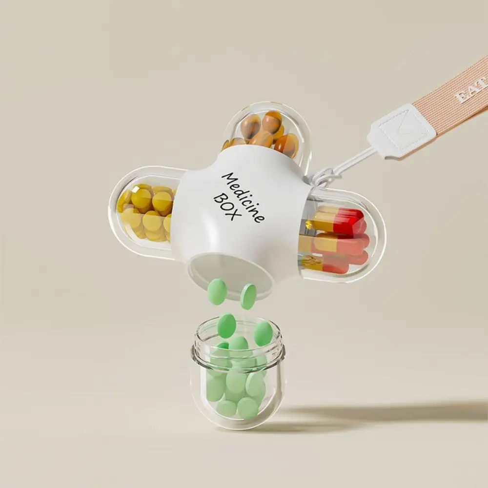 Waterproof Weekly Pill Box Convenient Transparent Mini Pill Box Portable with Pendent Travel Pill Case Outdoor