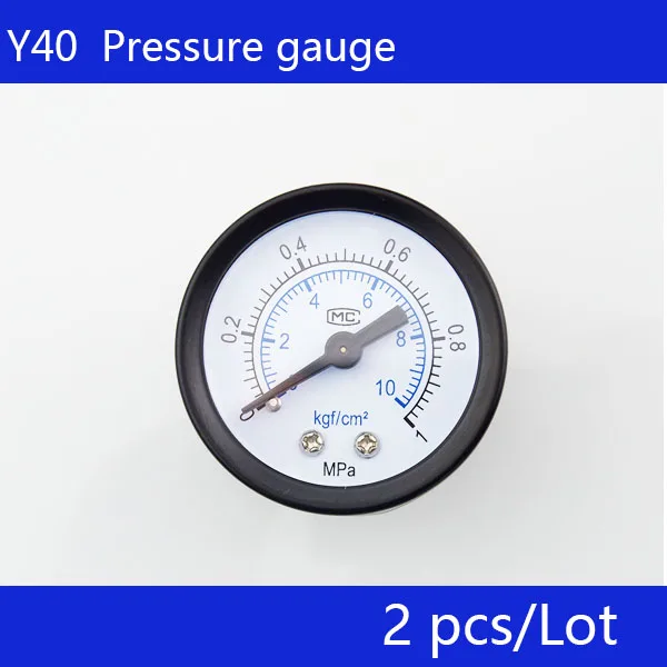 

2pcs Y40 1/8" Thread Small Axial Pneumatic air Pressure Gauge Measuring Range 1MPa