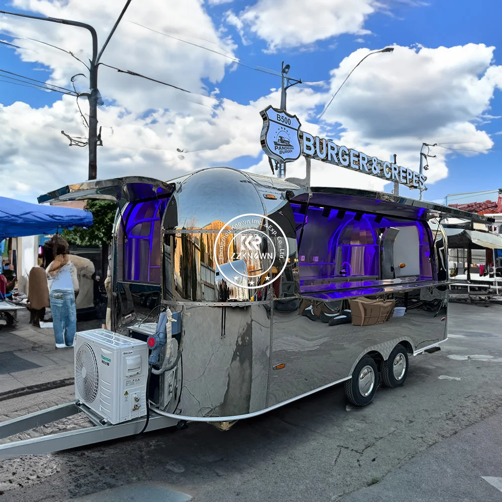2025 مخصص متعدد الوظائف المحمول برغر البيتزا الكعك شواء مقطورة الوجبات السريعة مجهزة بالكامل شاحنة طعام من الفولاذ المقاوم للصدأ للبيع