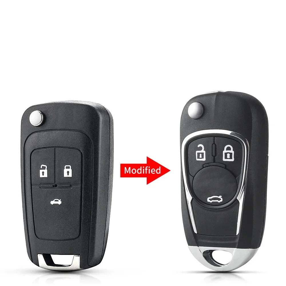 KEYYOU Replacement Modified Key Remote Car Shell Case Fob For Chevrolet Chevy Cruze 3 Buttons 2010 2011 2012 2013 2014