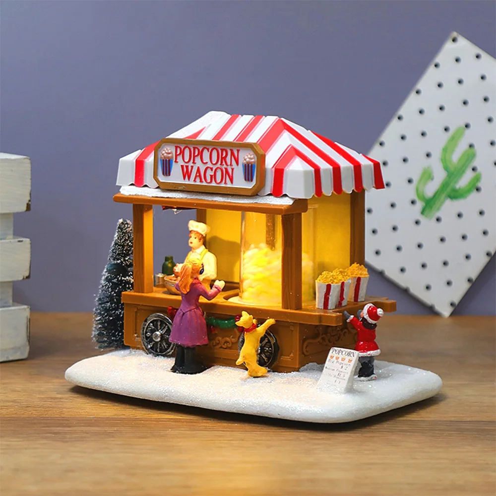 New Christmas Luminous Music Snow View House Showcase Home Furnishings Christmas Decorations Gifts