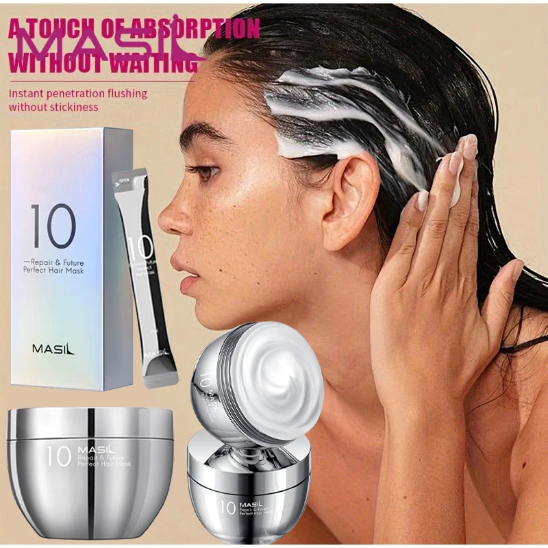 

Оригинальная маска для волос Korea Masil Protein Essence Repair Spider Silk Hair Mask 300 мл Мягкая блестящая 10-кратная маска для коррекции протеина