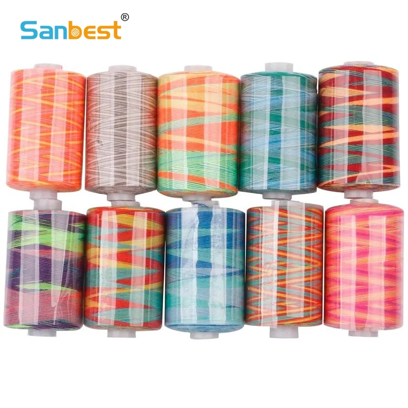 10 Spools/Lot,High Quality Sewing Thread Colorful Polyester Thread For Sewing&Quilting, Suitable For Needlework & Machine1000 Yd