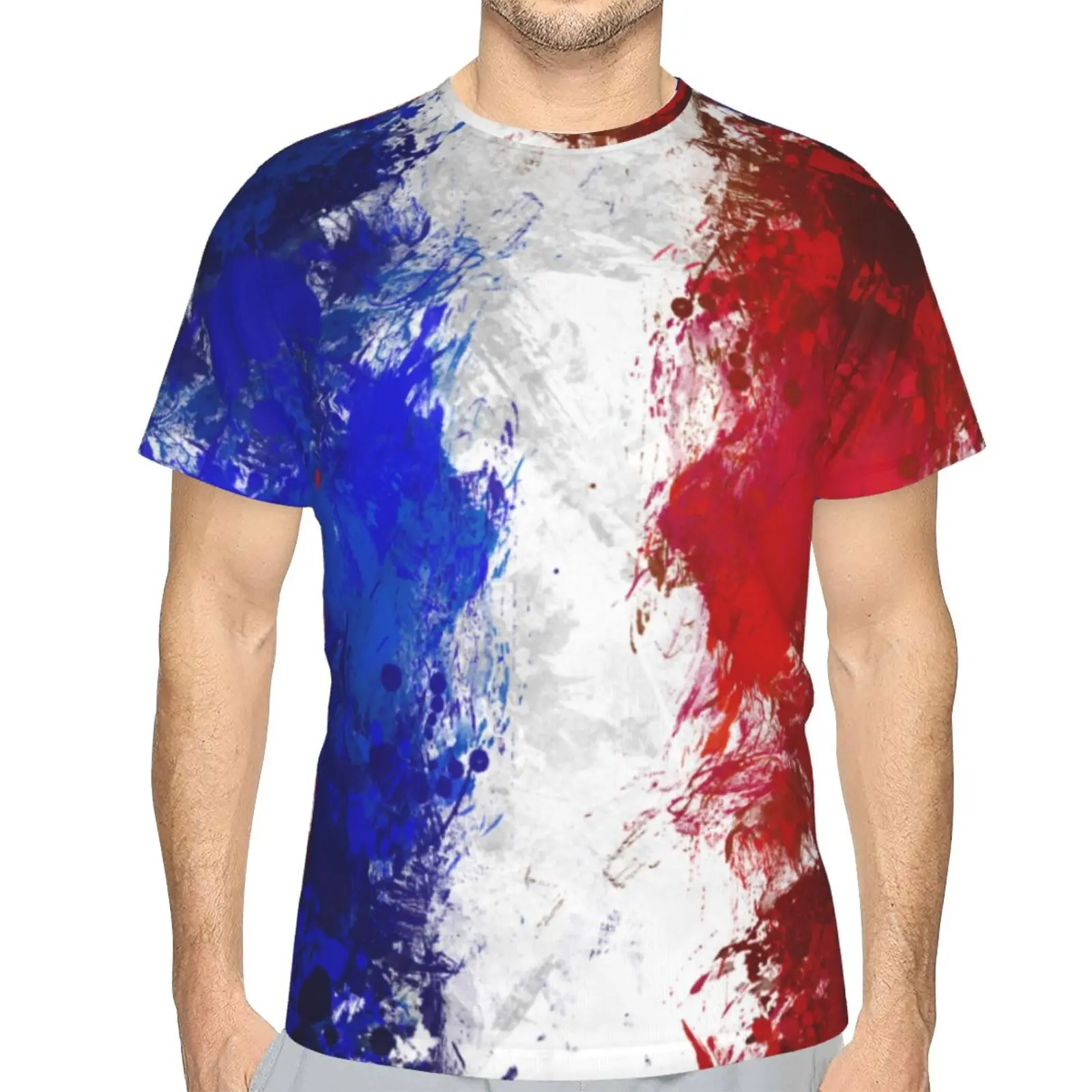 Men's T-Shirt France Flag 3D Printed Graphic T Shirts Fashion Tops Short Sleeves Summer Men's Clothing Street Tees