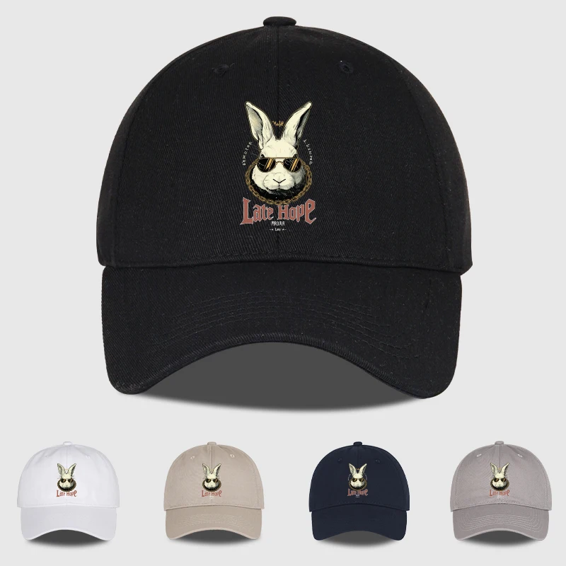 „Late Hare“ Niedliche Hasen-Baseballkappe im verspielten Retro-Stil, perfekt für den täglichen Weg zur Arbeit und Spaziergänge im Freien, für Tierliebhaber und als Weihnachtsgeschenk