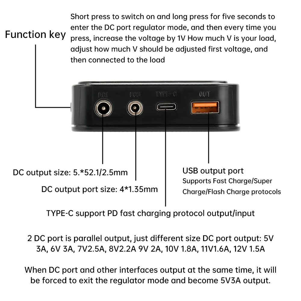 8*18650 Diy Battery Case DC 5-12V 18W Adjustable Output Fast Charge Power Bank Diy Box Over Charge/discharge Protection