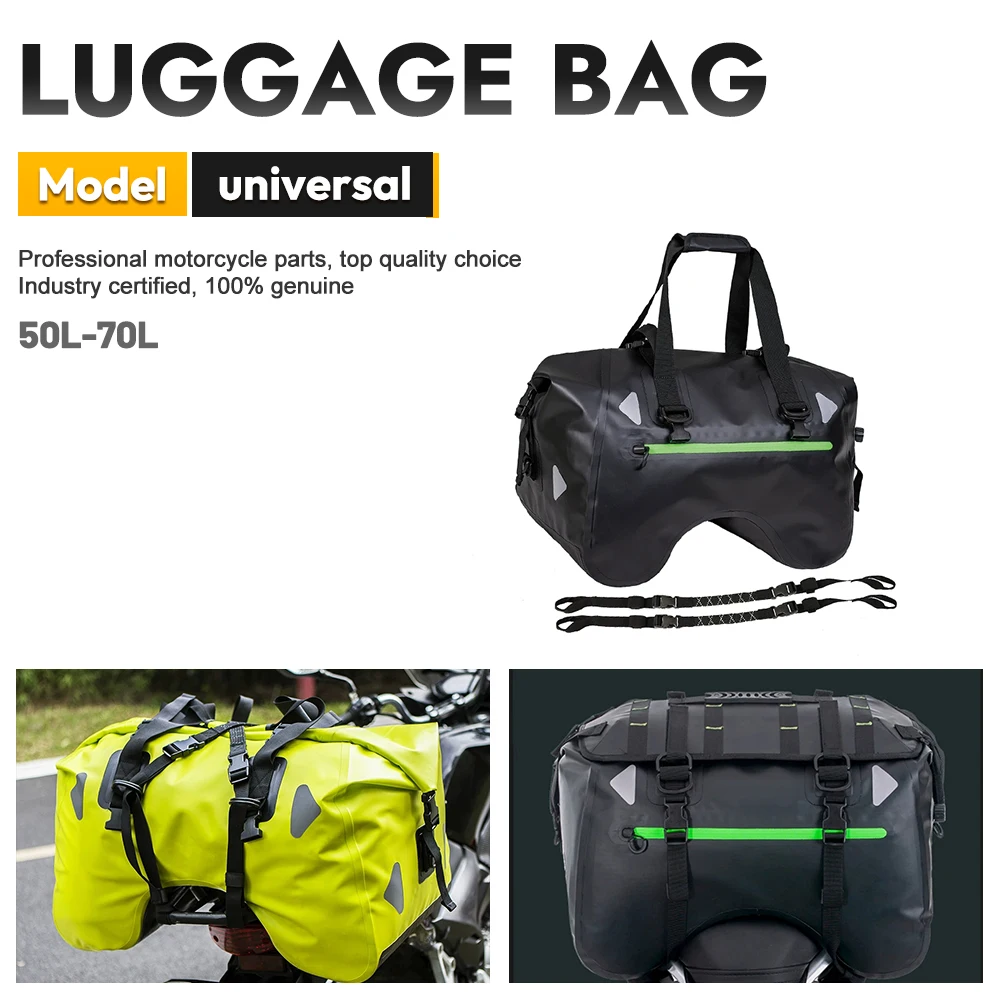 Universal Motorcycle Luggage Bag Waterproof Bag for Motorbike U-shaped TPU Material 50L 70L Large Capacity Moto Bags