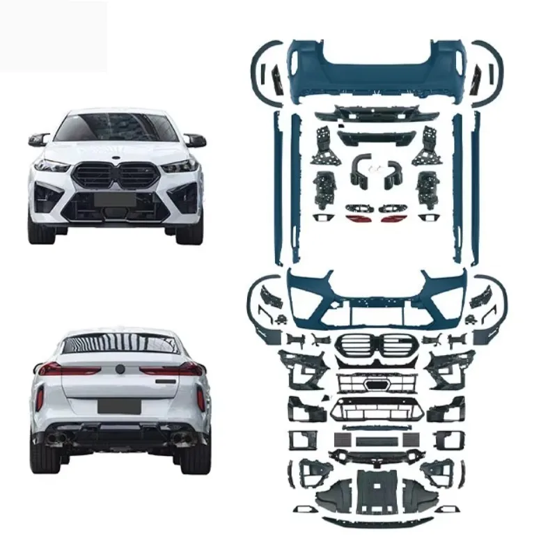 

New High Quality for X6 G06 2023+ X6M Front/Rear Bumper Body Kit with Clips Bolt-On Installation