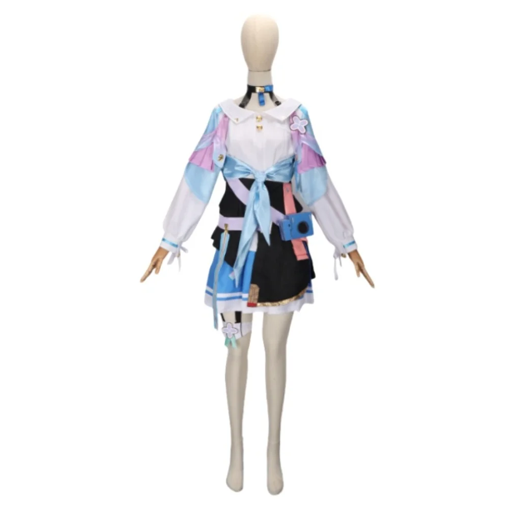 March 7th Cosplay Costumes Game Honkai Star Rail Pink hair Blue Dress For anime expo Popular Game Character