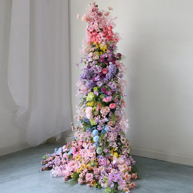 CX large waterfall custom simulation flower wall Internet celebrity photo background arrangement facade flower