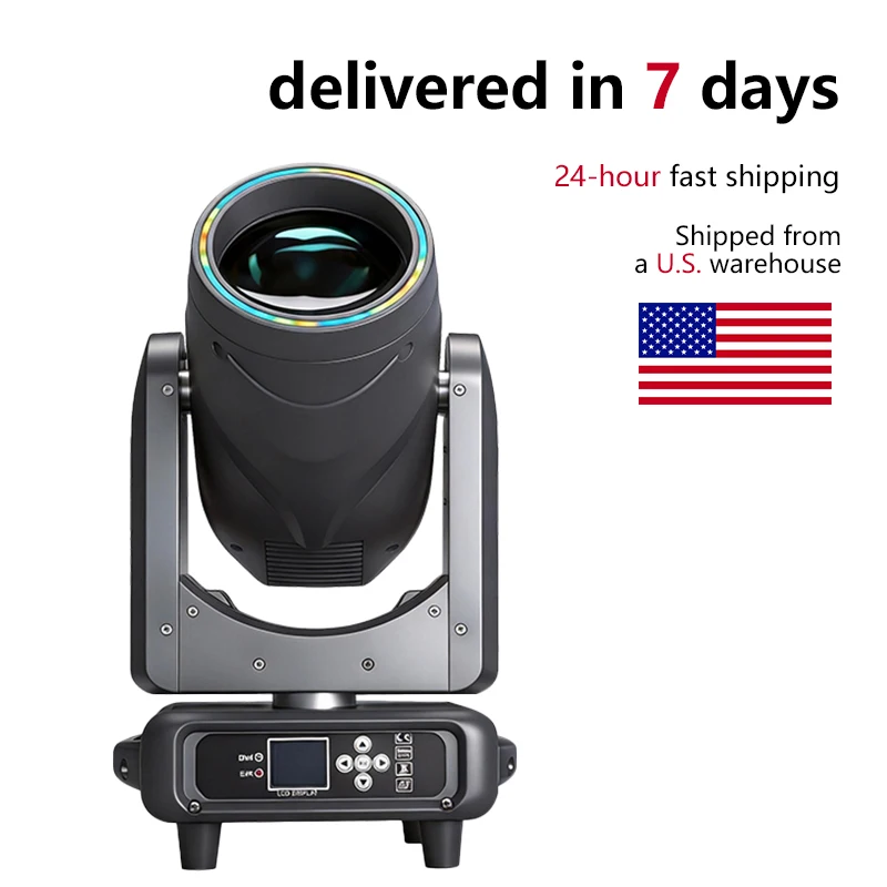 Aicpose 295W Bulb Beam Spot Moving Head Lighting With RGB Ring 2 Prisms Frost Focus Elliptical Prism Effect Dj Dico Club Stage