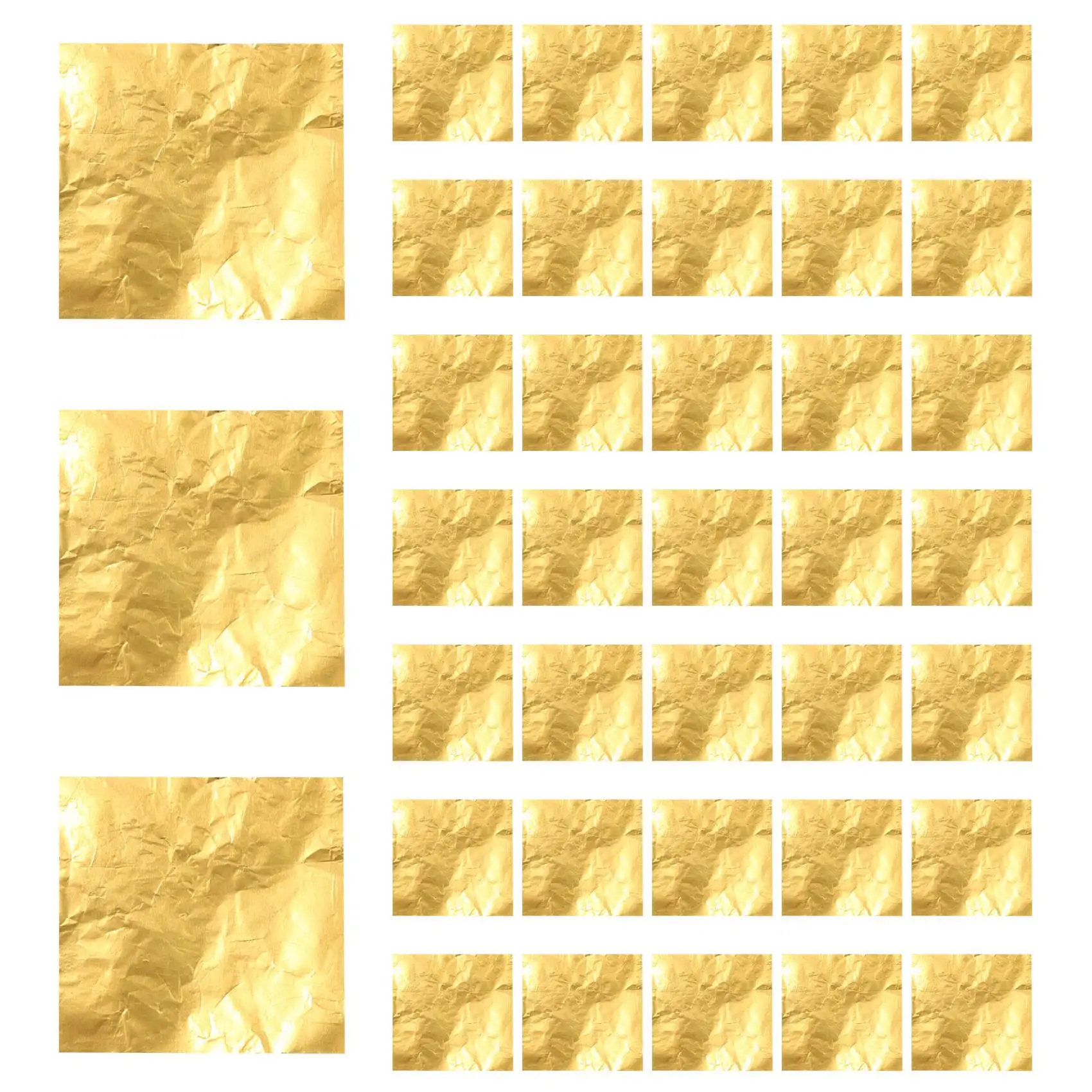 100pcs Square Sweets Candy Chocolate Lolly Paper Aluminum Foil Wrappers Gold