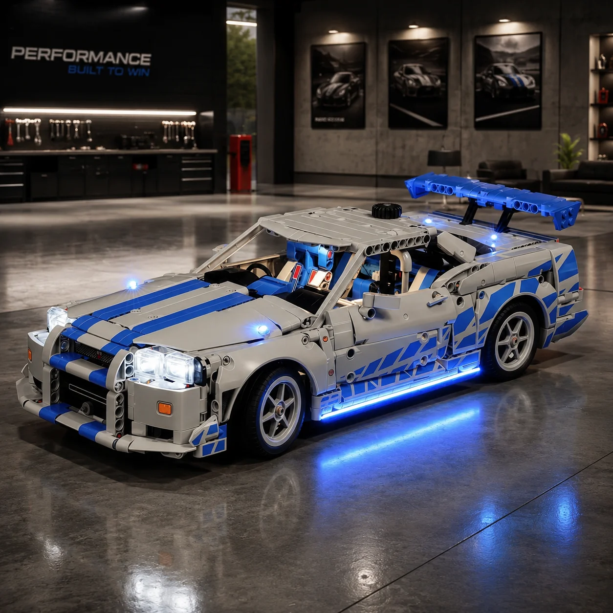 HPROSPER 5V LED-Licht (kein Modell) für LEGO 42210 2 Fast 2 Furious Nissan Skyline GT-R (R34) Dekorative Beleuchtung mit Batteriekasten
