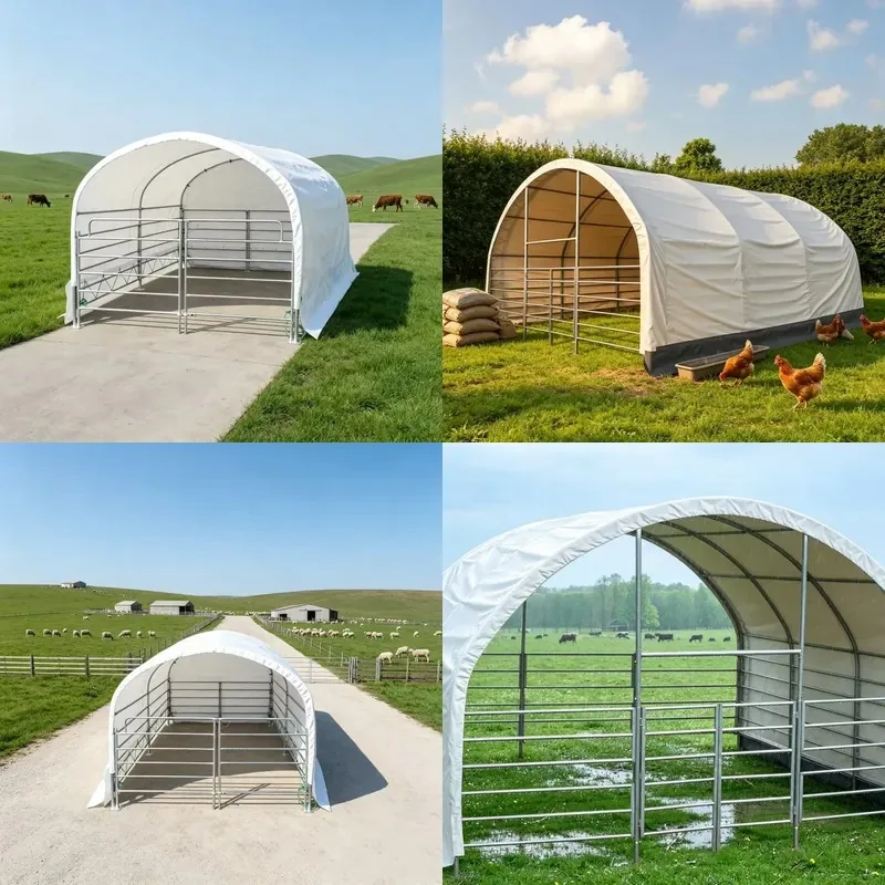 Durable Frame Heavy Duty Large Ranch Tents for Storing Livestock Feed Wholesale Farm Shelter Equipment