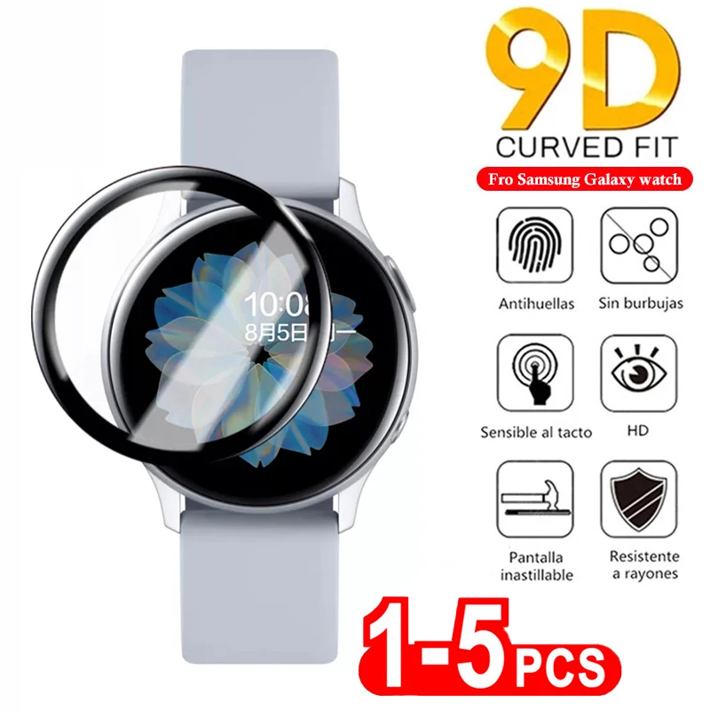 9D Curved Soft Protective Film for Samsung Galaxy Watch 4 5 Pro 45mm Full Screen Protector for Galaxy Watch Active 4 2 40mm 44mm