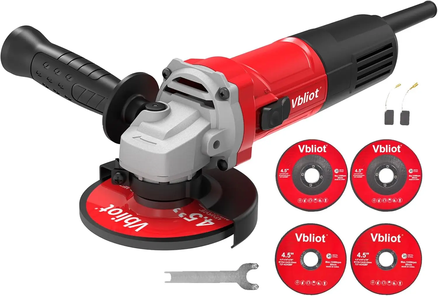 

Электрическая угловая шлифовальная машина мощностью 710 Вт, 4,5 фута, 11000 об/мин, 360 градусов ° Защита по металлу, камню, дереву - красная