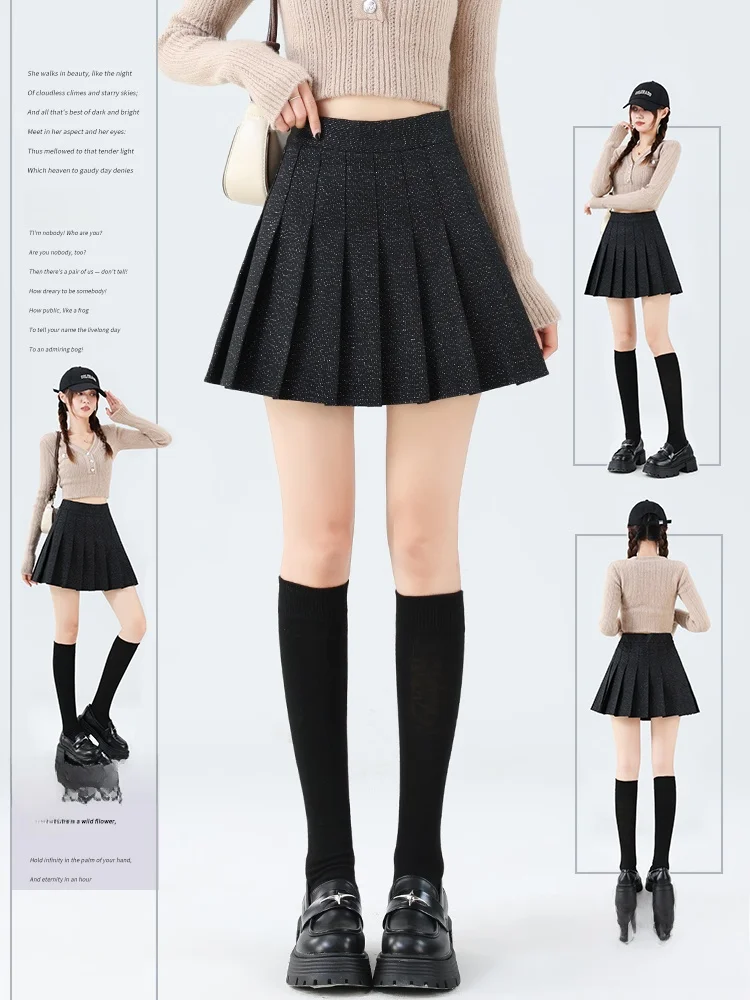 

iny Sequin Skirt High Waist A-Line Pleated Women's Spring Summer Gold Tead Bright Silk f Body Skirt Country Beau
