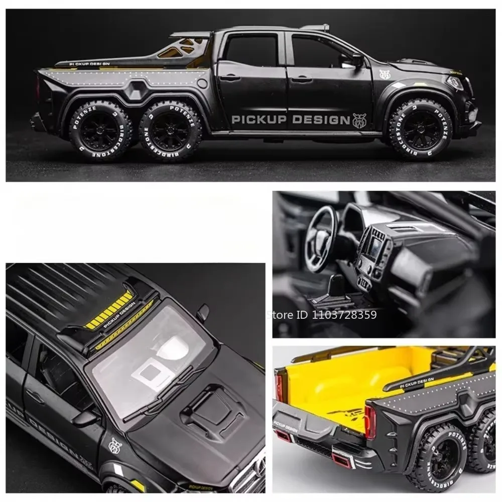 1:28 Model Speelgoed X-CLASS EXY 6X6 Auto's Metaal Diecast Miniatuur Terreinwagens Geluid Licht Deuren Geopend Pull Back voor Jongens Geschenken