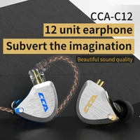 CCA C12 5BA + 1DD auriculares híbridos colgantes en la oreja 12 unidades de controladores Monitor de DJ HIFI auriculares para juegos auriculares deportivos