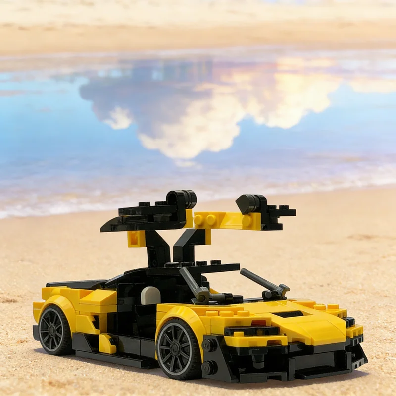 

365 деталей MOC City Champions McLaren: Модель с открывающимися дверями-крыльями, конструктор, рождественский подарок, игрушка для детей