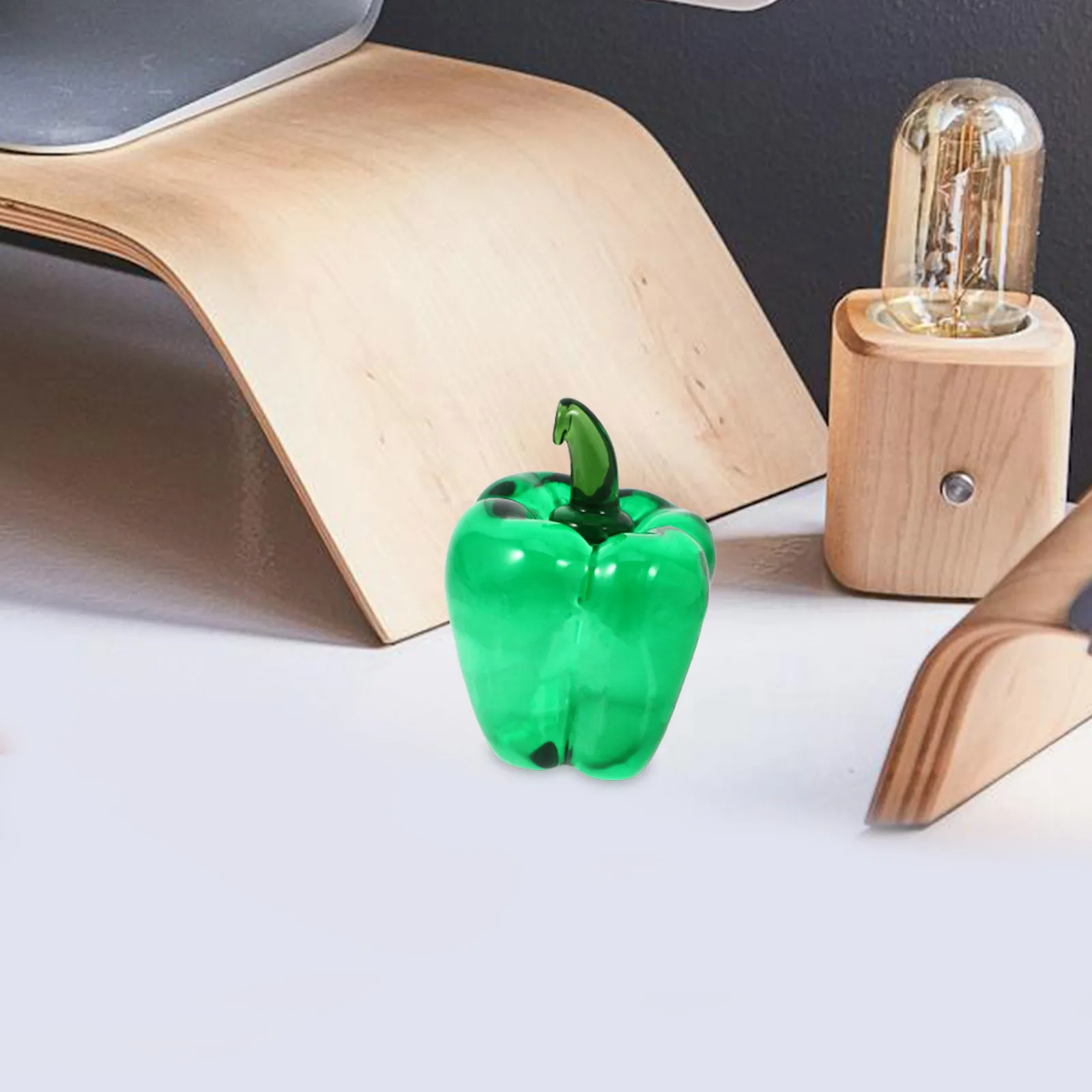 

2Pcs Crystal Chili Decor Exquisite Glass Bell Office Tabletop Ornament Unique Design Longlasting