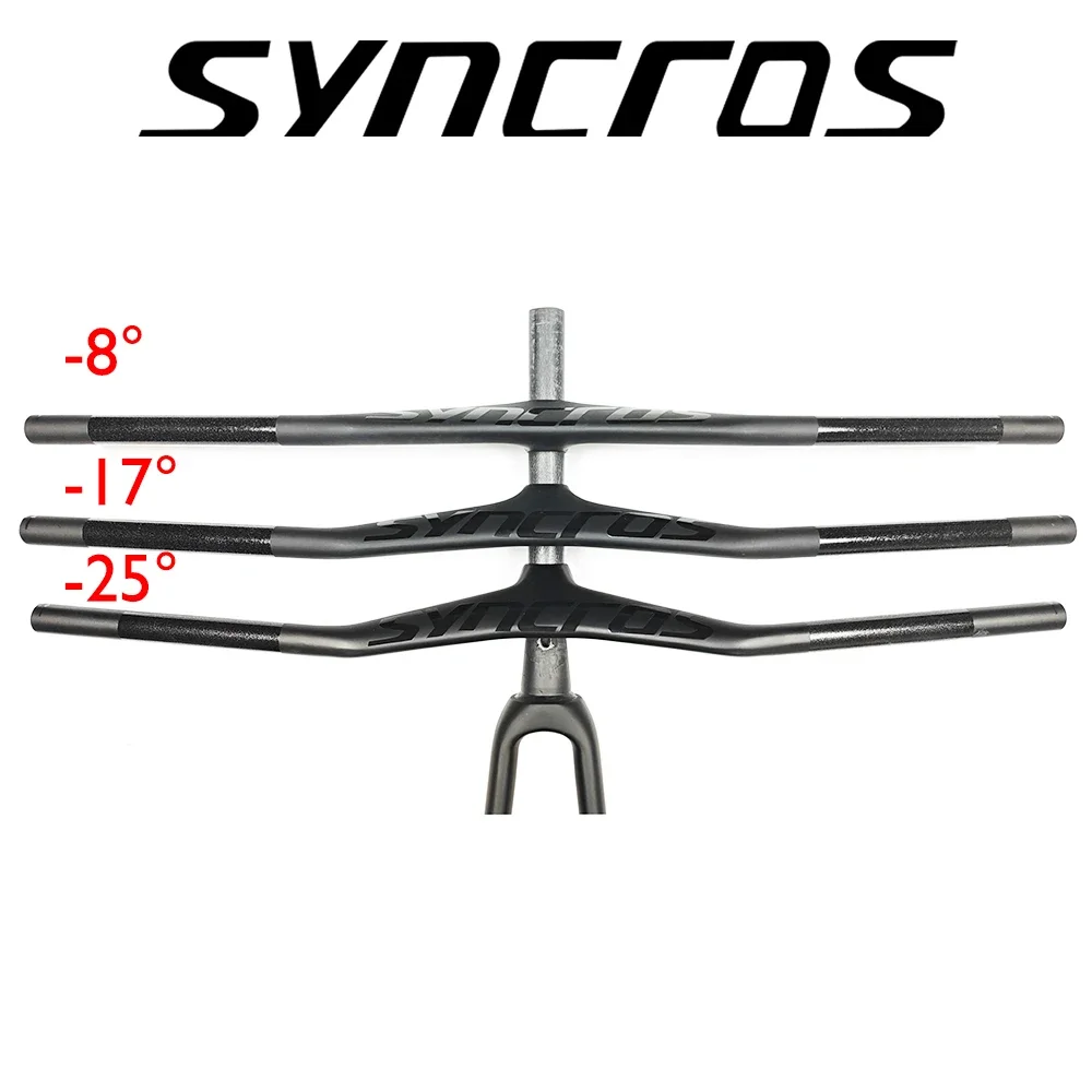 مجموعة جذع المقود MTB من ألياف الكربون من Syncros FRASER IC SL -8 ° /-17 ° /-25 ° ، خفيف الوزن مدمج لركوب الدراجات الجبلية XC Trail