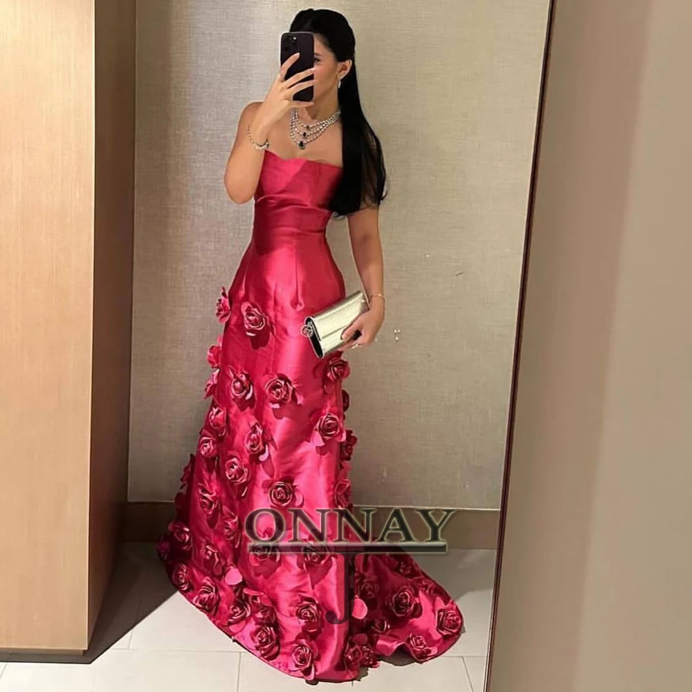 Customized Pastrol Satin Graduation Dresses Strapless for Women Dubai Saudi Arabric Bespoke Special Occasion Vestidos De Gala