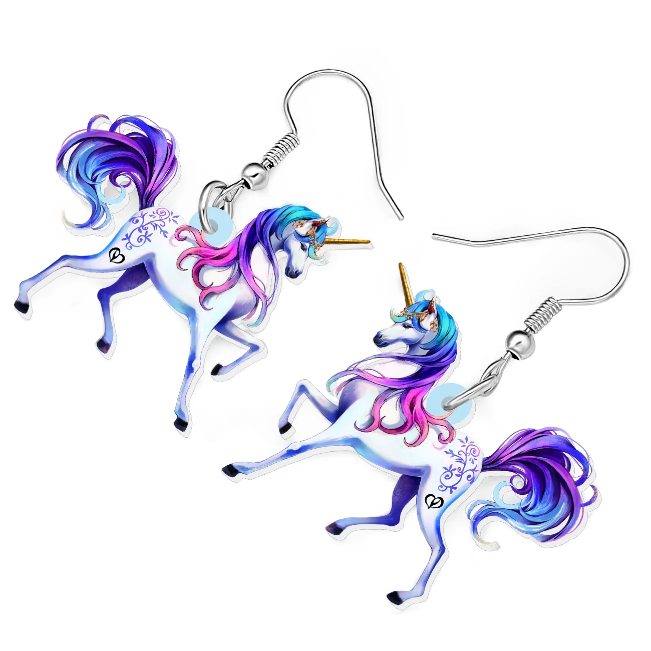 WEVENI Acrylic Anime Unicorn Horse Drop Dangle Earrings Novelty Animals Jewelry Charm Gifts For Women Girls Kids