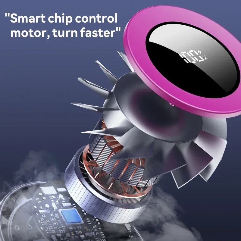 Cooling Fan Electric USB Rechargeable 100Speed Portable Table Night Light Digital Display 4000mAh No-Punch Wall Mount Strong Fan