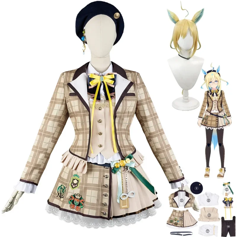 

FC6Anime Game Umamusume: Pretty Derby Neo Universe Cosplay Costume Wig JK Uniform Plaid Skirt Coat Woman Cute Christmas Sui@FC8！
