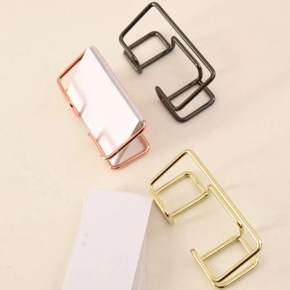 Metal Business Card Holder Rustproof Modern Style Name Card Stand Space-saving Sturdy Card Display Holder Desktop Accessories