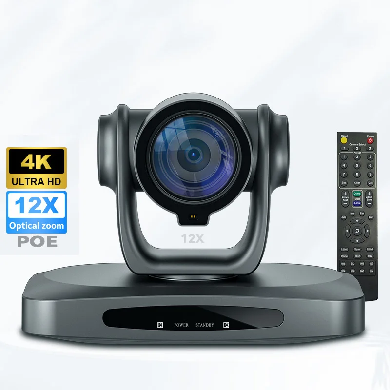 Camera OEM Broadcast PTZ Camera Vmix 4K IP POE USB 12X Live Streaming Video Conference Suitable for meeting rooms or offices