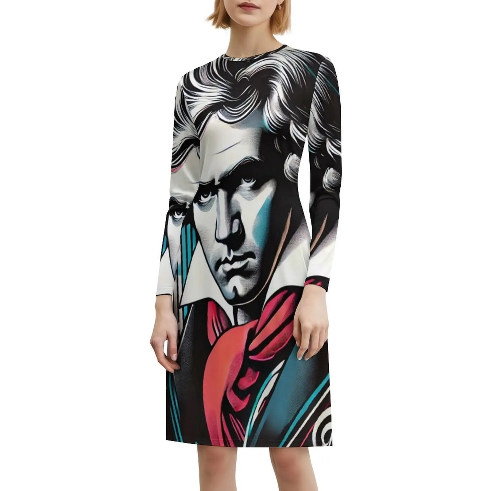 Ludwig Van Beethoven-Amanti della musica Hip Hop Streetwear da donna Abito con stampa grafica Party Club Wear Beethoven Musica classica