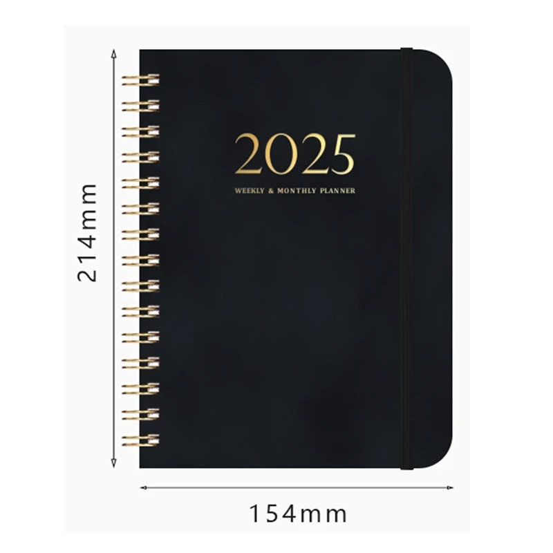 NEW-2025 Calendar 140 Pages Notebook Diary 2025 Plan Schedule Strapped Notebook Calendar Weekly Notebook (2025.1-2025.12)